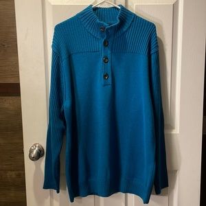 Claiborne Mens 1/4 Button Mock Neck Sweater - Size XL